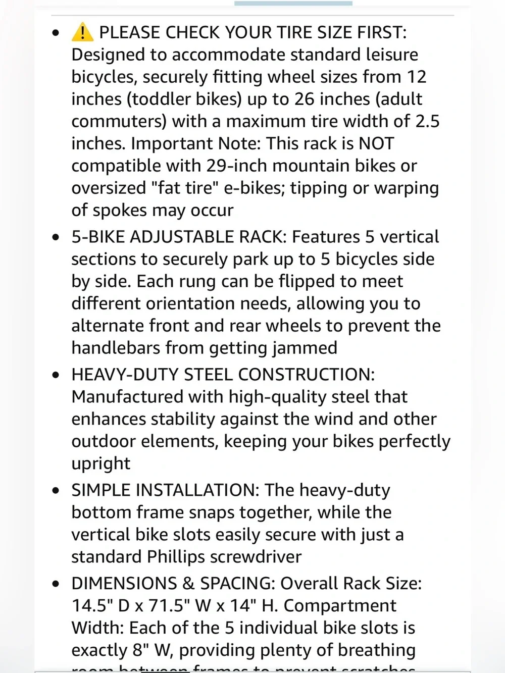 5-Bike Adjustable Floor Storage Rack